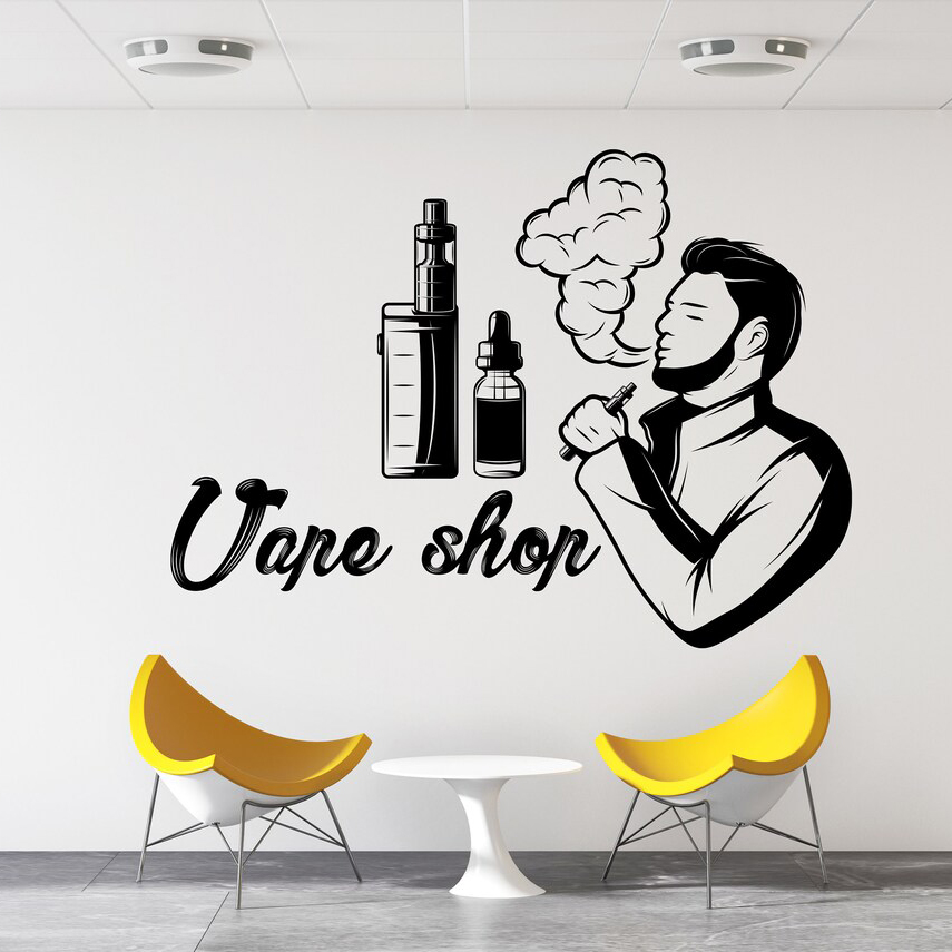 Vaping Store - Ściana sklepowa naklejka na okno Vape