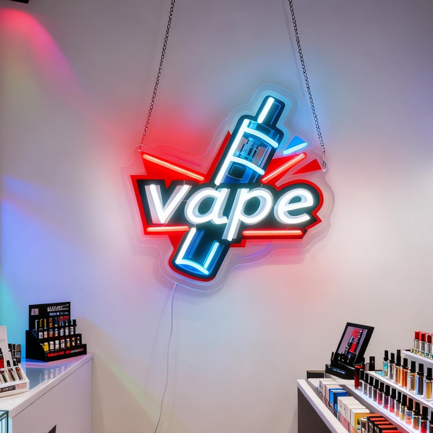 Vaping Store - Neonowy znak Vape USB, ściemnialna lampa
