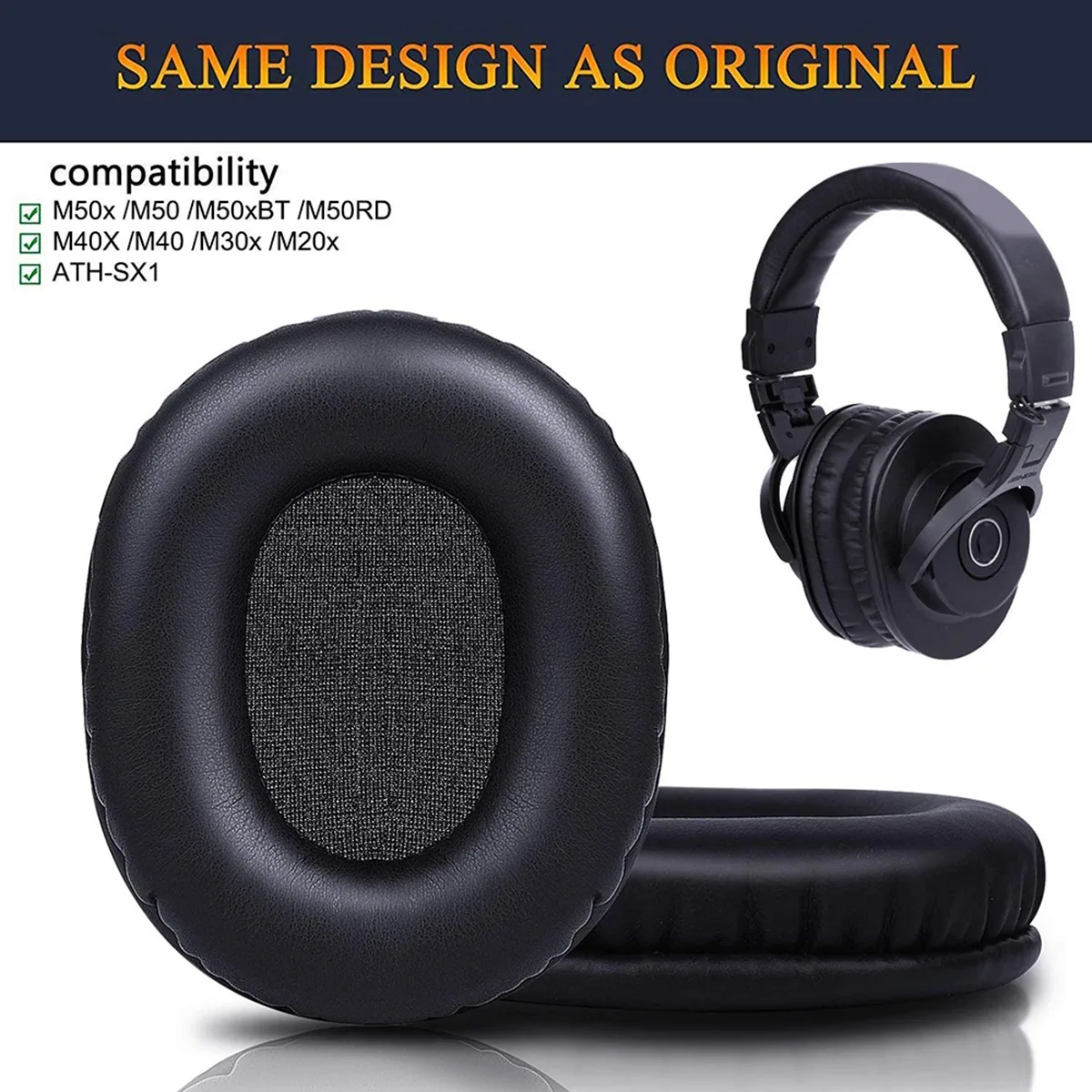 Audio Technica Headphone Ath-M20X - Wymienne nauszniki M50X kompatybilne z słuchawkami